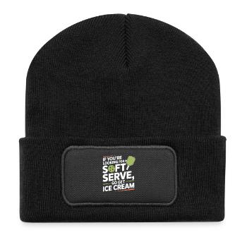 Pickleball Spieler Looking For Soft Serve Dinking - Recycelte Patch Beanie - Schwarz - Vorne