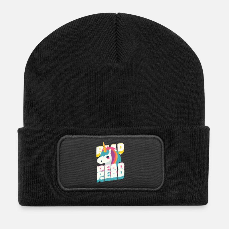 3x_Read - Unicorn - Recycelte Patch Beanie - Schwarz
