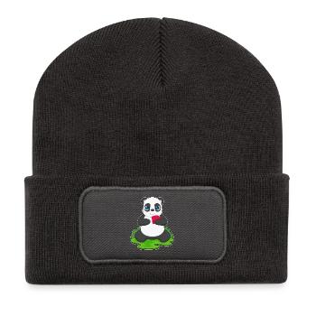 Jeu de cartes de poker Panda Poker - Beanie recyclé à patch - charbon - Devant
