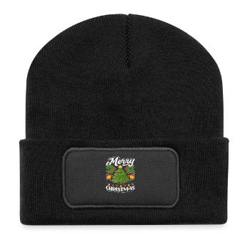 Joyeux sapin de Noël Lumières de Fée - Beanie recyclé à patch - noir - Devant