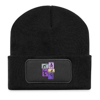 Turnerin Mädchen Gymnastik Turnen Akrobatik - Recycelte Patch Beanie - Schwarz - Vorne