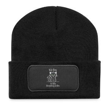 It's Fine I'm Fine Everything is Fine Cats - Recycled Patch Beanie - black - Front
