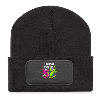 Idée cadeau humoristique de mème pour les enfants de 67 ans - Beanie recyclé à patch - charbon - Devant