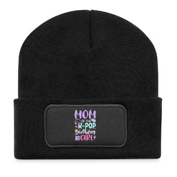 Mom Of The K Pop Birthday Girl - Recycelte Patch Beanie - Schwarz - Vorne