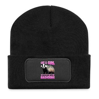 Blaireau animal drôle - Beanie recyclé à patch - noir - Devant