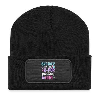 Brother Of The K Pop Birthday Girl - Recycelte Patch Beanie - Schwarz - Vorne