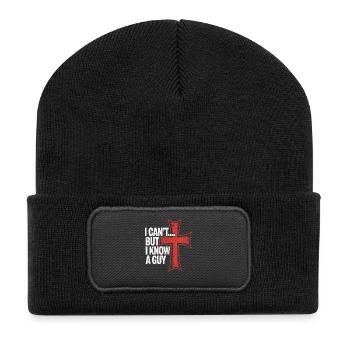 Je ne peux pas, mais je connais un gars qui croise - Beanie recyclé à patch - noir - Devant