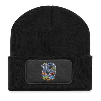 90 ans d’illustration de construction routière - Beanie recyclé à patch - noir - Devant