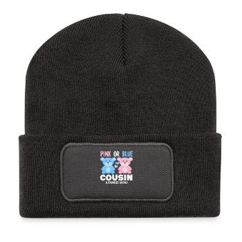 Cousin rose ou bleu t’aime - Beanie recyclé à patch - charbon - Devant