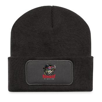 Pêche en Norvège Pêche Voyage de pêche - Beanie recyclé à patch - charbon - Devant
