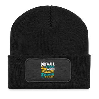 Drywall Drywall Builder Drywall Fitter - Recycled Patch Beanie - black - Front