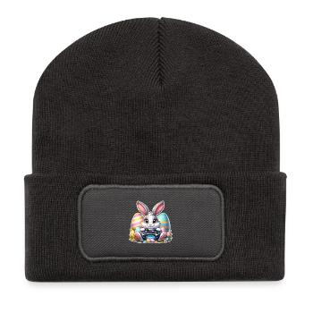Jeux de Pâques - Beanie recyclé à patch - charbon - Devant