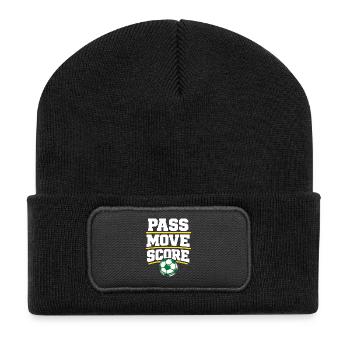 Fußballtraining Jugend-sport-trainer - Recycelte Patch Beanie - Schwarz - Vorne