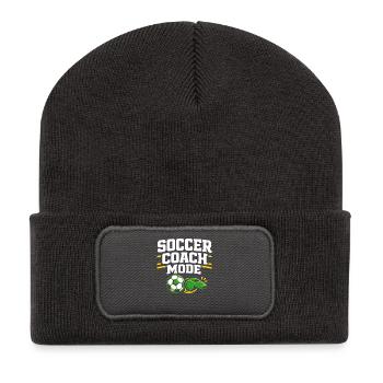 Fußballtraining Jugend-sport-trainer - Recycelte Patch Beanie - Dunkelgrau - Vorne