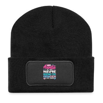 Tante Hüterin Des Geschlechts Reveal - Recycelte Patch Beanie - Schwarz - Vorne