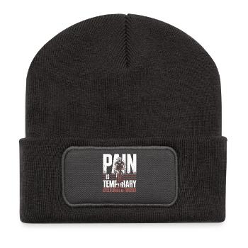 La douleur est temporaire – Vélo de cyclocross - Beanie recyclé à patch - charbon - Devant