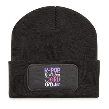 K Pop Birthday Girl Crew - Recycelte Patch Beanie - Dunkelgrau - Vorne