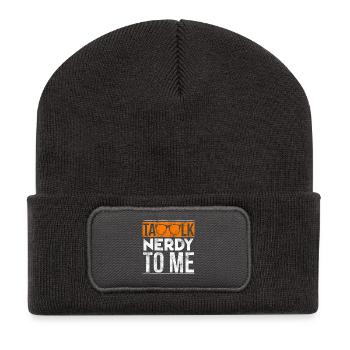Talk Nerdy To Me Retro Orange Sunglasses Art - Recycled Patch Beanie - dark grey - Front