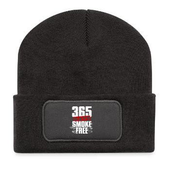 Nichtraucher Ex Raucher 365 Days Smoke Free - Recycelte Patch Beanie - Dunkelgrau - Vorne