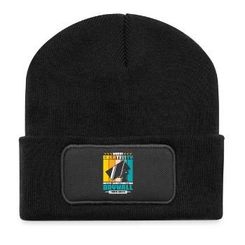 Drywall Drywall Builder Drywall Fitter - Recycled Patch Beanie - black - Front