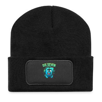 Six Seven Gamer Mascot Italian Brainrot Gaming - Recycled Patch Beanie - black - Front