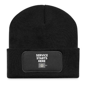 Prep Cook Küchenvorbereitung Back Of House Line - Recycelte Patch Beanie - Schwarz - Vorne