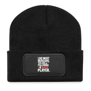 Bassiste Following A Bass Band, Bassspieler - Beanie recyclé à patch - noir - Devant