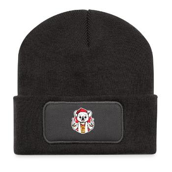 Bijoux festifs de koala avec pendentif 9 - Beanie recyclé à patch - charbon - Devant