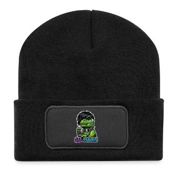 Emo Dinosaur, Sad Dino, Emotional - Recycled Patch Beanie - black - Front