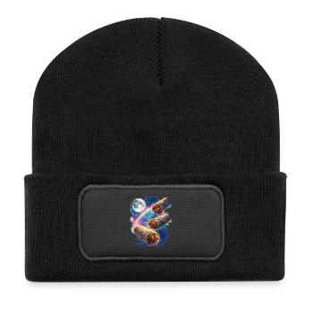 Kosmos Burrito Galaxy - Recycelte Patch Beanie - Schwarz - Vorne