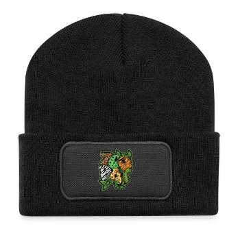 Safari Animals Zoo Party Jungle Zoo Birthday - Recycled Patch Beanie - black - Front