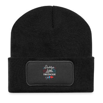 Baby Shower July Dad-to-be - Recycled Patch Beanie - black - Front