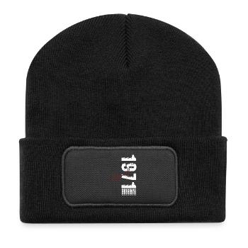 55. Geburtstag Geschenk Mann Original April 1971 - Recycelte Patch Beanie - Schwarz - Vorne