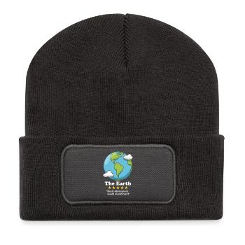 La Terre - Beanie recyclé à patch - charbon - Devant