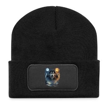 Two Moons Siberian Husky - Recycled Patch Beanie - black - Front