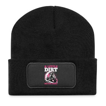 Quad ATV Woman Girl Four Wheeler - Recycled Patch Beanie - black - Front
