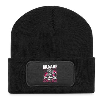 Quad ATV Woman Girl Four Wheeler - Recycled Patch Beanie - black - Front