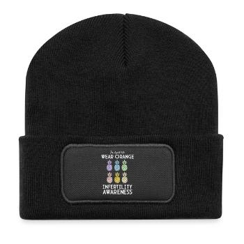 In April We Wear Orange IVF Month Infertility - Recycled Patch Beanie - black - Front