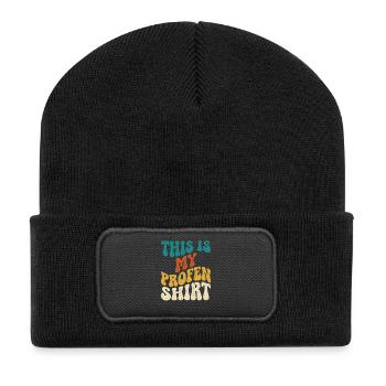 Voici mon t-shirt colorblock groovy - Beanie recyclé à patch - noir - Devant