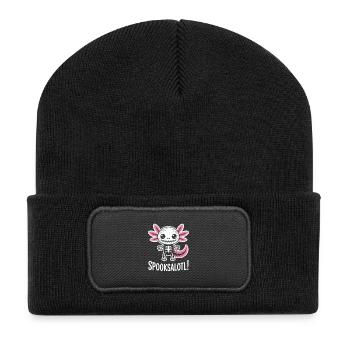Mignon squelette hanté avec des ailes - Beanie recyclé à patch - noir - Devant