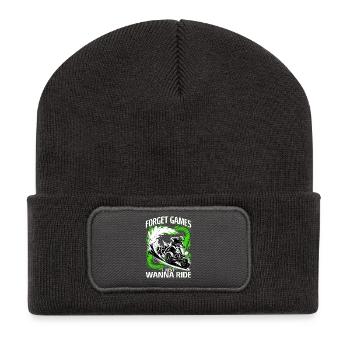 Quad ATV Garçons Hommes Quad Wheeler - Beanie recyclé à patch - charbon - Devant