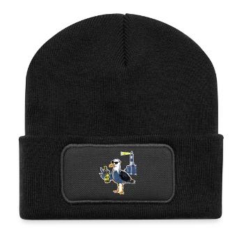 Bière Cool Seagull Lighthouse - Beanie recyclé à patch - noir - Devant