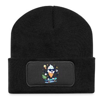 Eislauf-Stil-Pop - Recycelte Patch Beanie - Schwarz - Vorne
