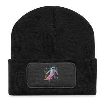 Ski alpin Sports d’hiver Ski nordique - Beanie recyclé à patch - noir - Devant
