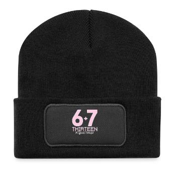 13th Birthday Shirt Funny Meme 67 Birthday 13 - Beanie recyclé à patch - noir - Devant