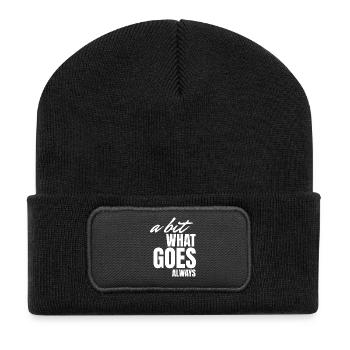 Un bisserl wos gäht oiwei. - Beanie recyclé à patch - noir - Devant