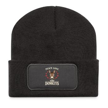 Amant des ânes Âne Animal drôle d’âne - Beanie recyclé à patch - charbon - Devant