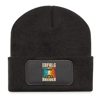 Familie Set ERFOLG FREIGESCHALTET BRUDER LUSTIG - Recycelte Patch Beanie - Dunkelgrau - Vorne