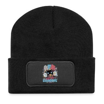 Life is Loading: Gaming Graffiti - Recycelte Patch Beanie - Schwarz - Vorne