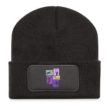 Volleyball Mädchen Beachvolleyball Volleyballerin - Recycelte Patch Beanie - Dunkelgrau - Vorne
